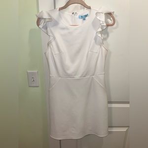 She + Sky white ruffle sleeve dress.